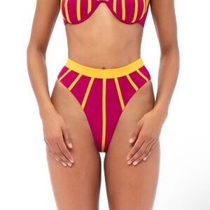NWT Andrea Iyamah Bikini Bottom Wine Orange Size‎ XL